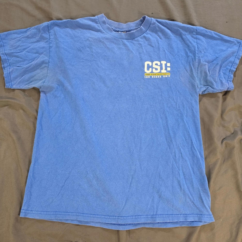 Vintage CSI Crime Scene Investigation Las Vegas Unit Blue T-Shirt Alstyle